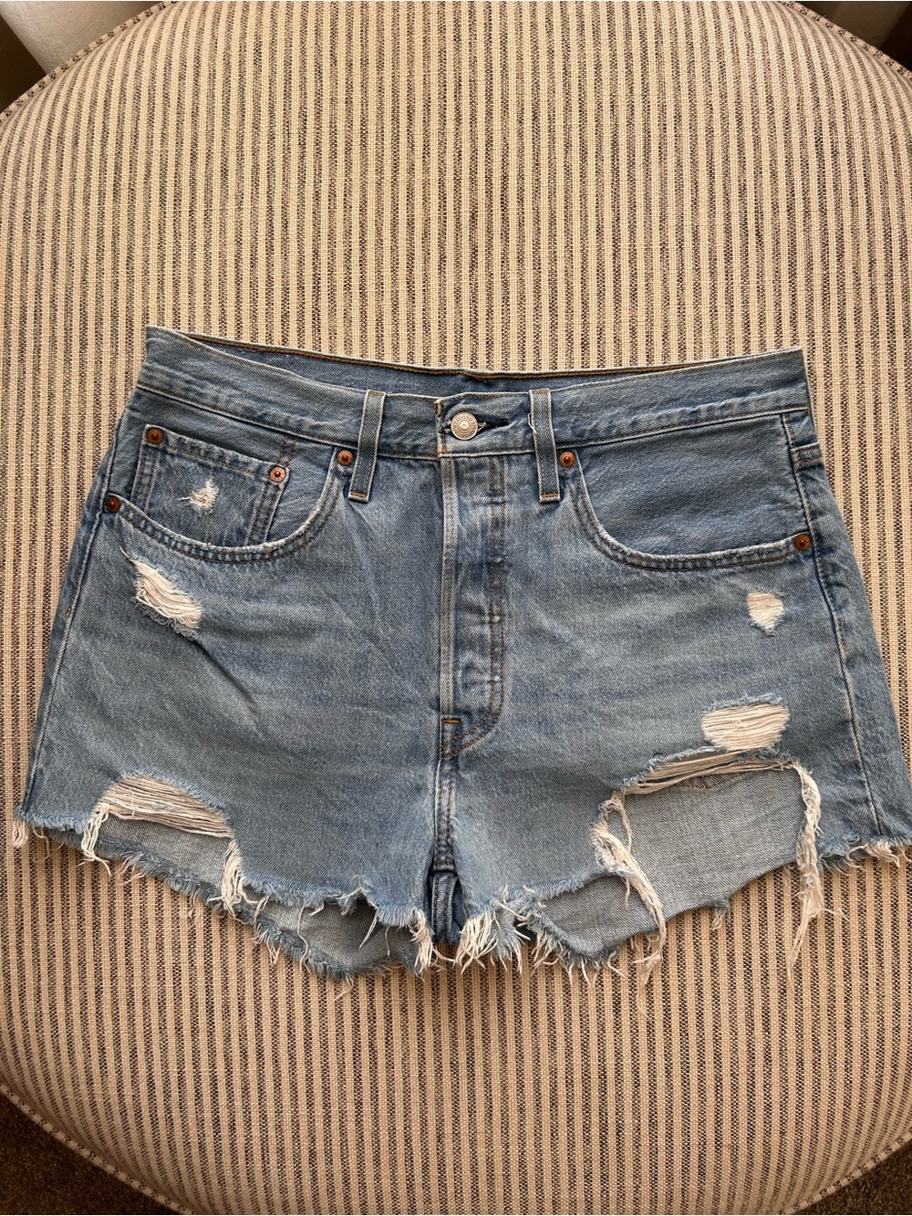 Levi’s Distressed Light Blue Denim Women’s Shorts